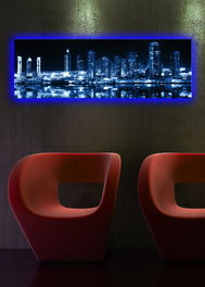 Wallity Lienzo Decorativo Iluminado con LEDs Multicolor 30 x 90 cm